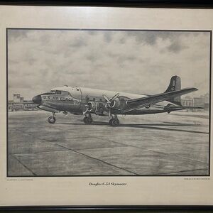 ✈️ Vintage Ken Fox ~ Douglas C-54 Skymaster Print ✈️